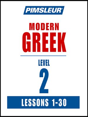 Pimsleur Greek Level 2 MP3 - Audiobook